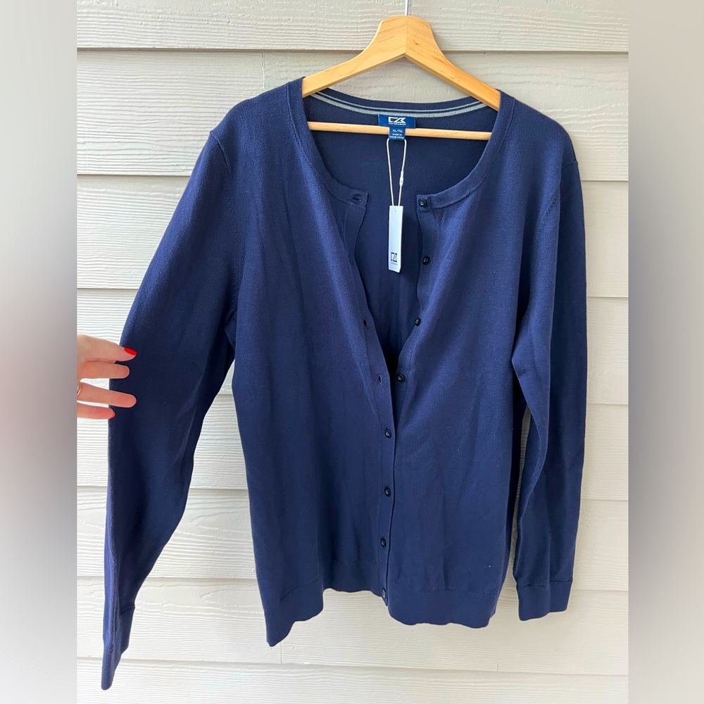 Cutter & Buck Women's Soft Cotton Blend Lakemont Long Sleeve Cardigan Sweater
